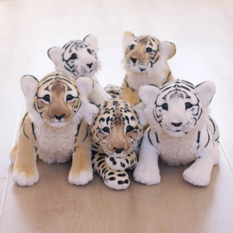 30-45cm 4 Models Stuffed Animals Real Life Plush Sitting Tiger Leopard Lion Stuffed  Plush Toys Cute Leopard Dolls For Boys - Stuffed & Plush Animals -  AliExpress