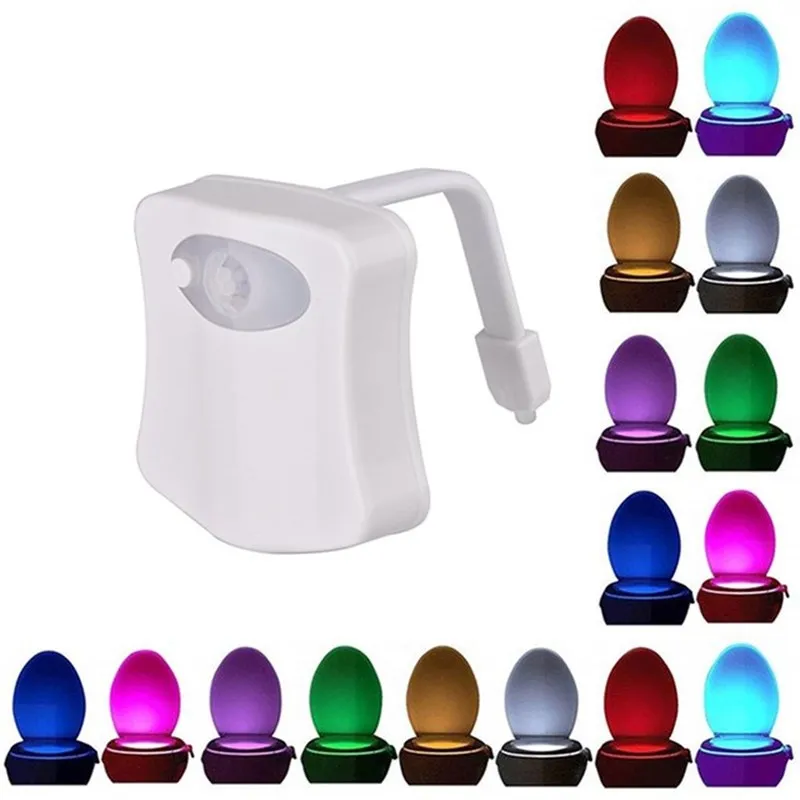 8 Color Infrared Induction Light Washroom Toilet Nightlight LED Toilet Smart PIR Motion Sensor For Bathroom WC Toilet Seat Light 2