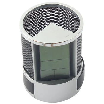 

Brand New Digital LCD Alarm Clock Mesh Pen Holder Container Time Temp Calendar