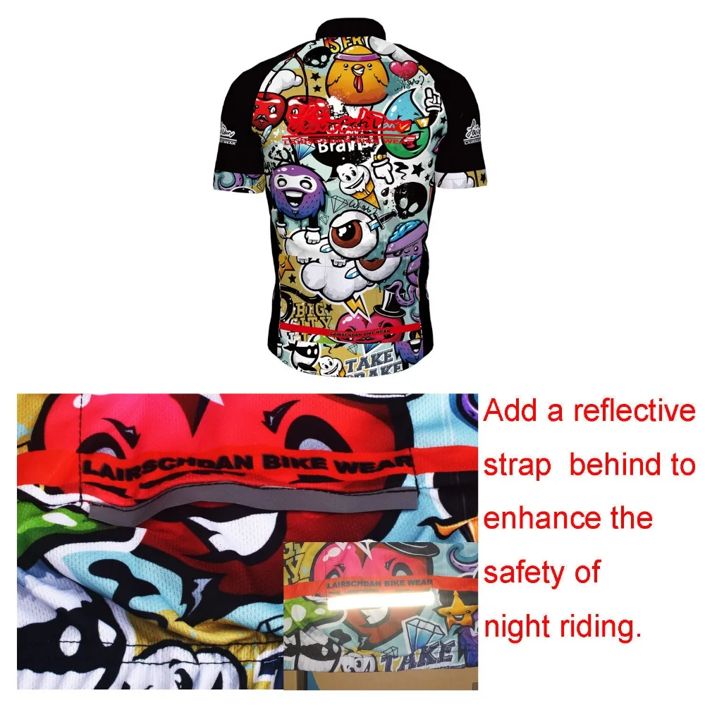 LairschDan-Cycling-Clothing-Bike-Quick-Dry-Men-Bicycle-Wear-Little-Monster-Graffiti-Cycling-Sets-Short-Sleeve (4)