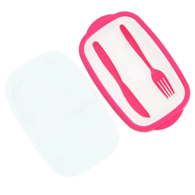 

Plastic Portable Lunch Box food container with tableware Microwave Food Storage Fruit Salad picnic Bento Box