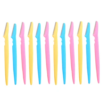 

12pcs Women Portable Eyebrow Razor Eyebrow Trimmer Set Facial Hair Remover Sharp Mini Makeup Shaver Shaper Grooming Shavers for