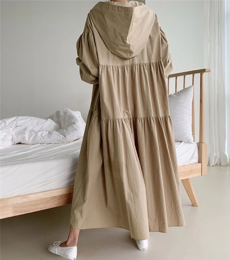 oversized hooded maxi dress