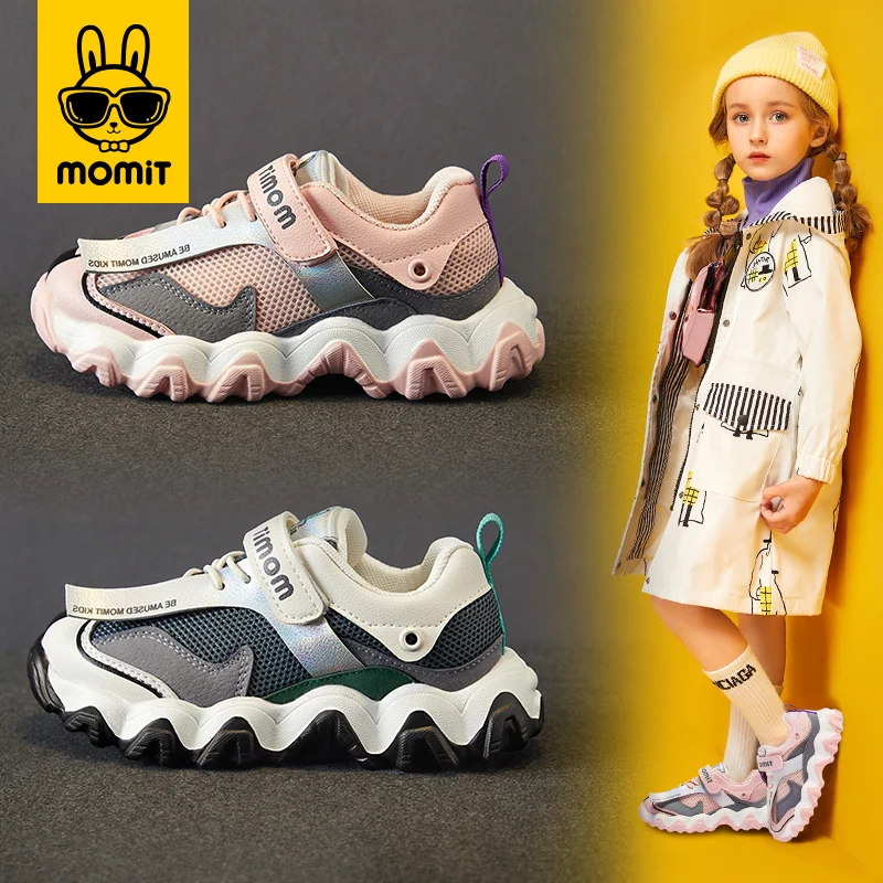 

MOMIT kids shoes for girls and boys 2020 Spring and Autumn New Single Breathable Net Surface Daddy Children's Kids Shoes Tidal