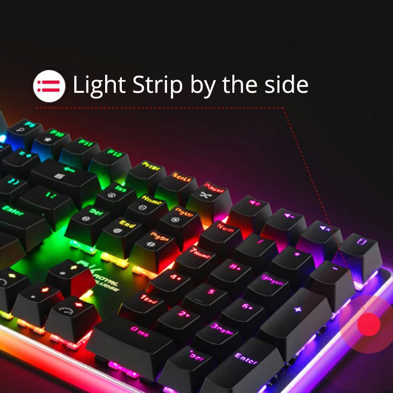 Royal Kludge-rgb Backlight Wired Teclado Mecânico Anti-ghosting Grande Led Sorrounding Side Lamp Rk918 108 Chaves - Imagem 2