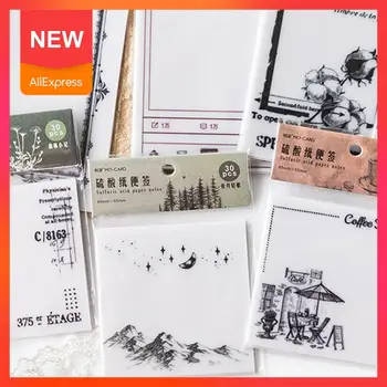

30 Sheets/set Sulfuric Acid Paper Series Memo Pad Sticky Supply Notepad School Notes Bookmark Label Escolar Papelaria M9Q8