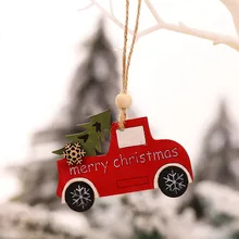Модная детская декорация Рождественский подарок настольный деревянный животный автомобиль форма украшения Рождественская елка кулон новогодние украшения