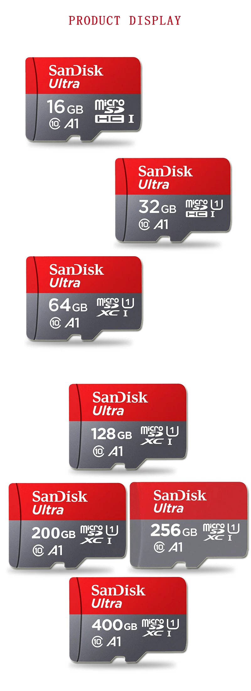 Двойной Флеш-накопитель SanDisk Memory Card 256 ГБ 200 ГБ 128 Гб 64 Гб 98 МБ/с. микро sd карты Class10 32 Гб оперативной памяти, 16 Гб встроенной памяти, флеш-карта памяти Microsd карты памяти sd карты для мобильного телефона