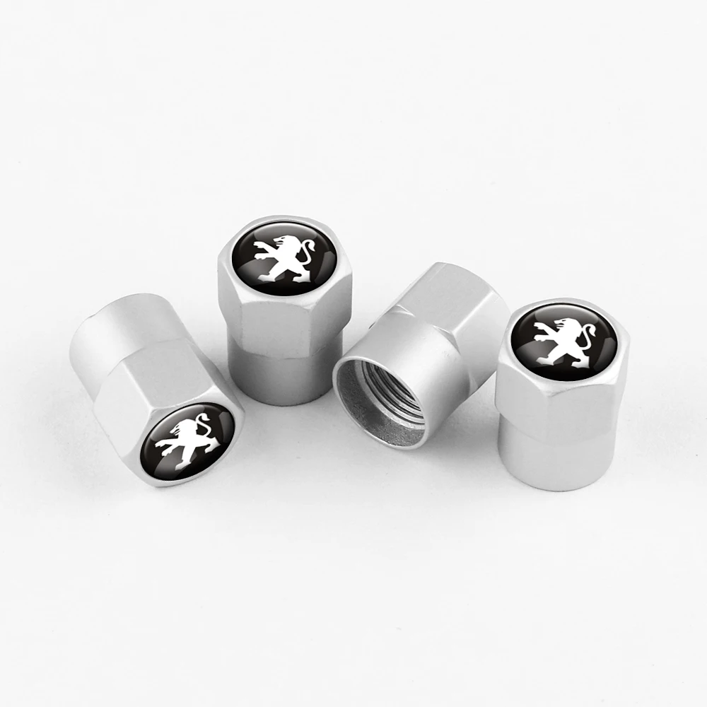 4pcs Metal Car Badges Wheel Tire Valve Caps Covers Auto Accessories For Peugeot 308 307 206 208 207 3008 508 407 2008 5008 406