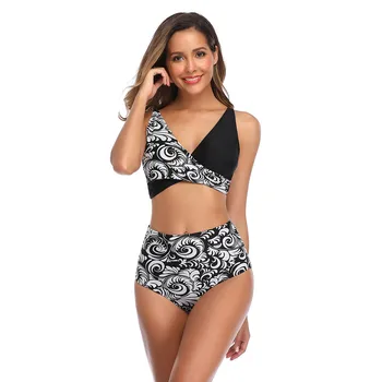 

#Z3 High Waist Bikini Set 2020 Biquini Plus Size Swimwear Women XL Print Swimsuit Bandage Bathing Swimming Suit Bikinis