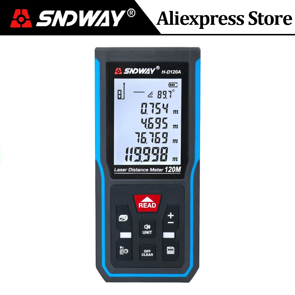 SNDWAY Laser Distance Meter Digital Rangefinder 120m 100m 70m 50m Laser Distance Measurer Electronic Level Ruler Range Finder