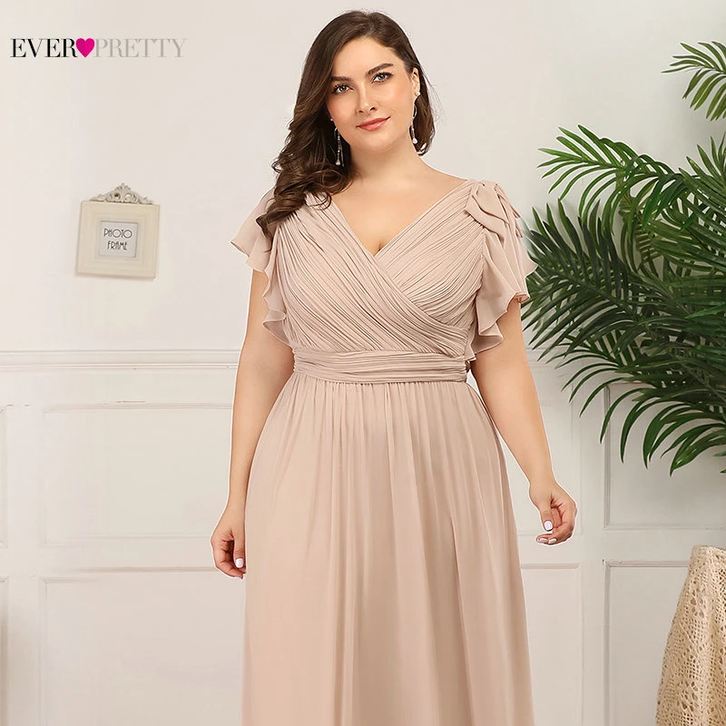 Ever Pretty/большие размеры; платья для матери невесты; ТРАПЕЦИЕВИДНОЕ ПЛАТЬЕ С v-образным вырезом и рукавами-крылышками; элегантные платья для
