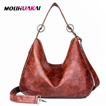 

Luxury Handbag Vintage PU Leather Women Bag Designer Female Tote Handbags Shoulder Bag Big Crossbody Bags For Women Sac A Main