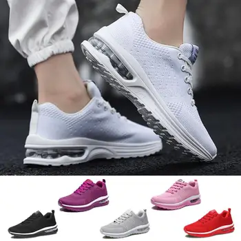 

Fashion Men and Women's Air Cushion Sneaker Breathable Light Mesh Lace Up Casual Running Shoes