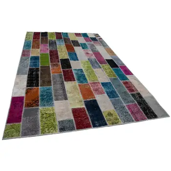 

202x305 Cm Multicolor Handmade Modern Patchwork Rug-7x10 Ft