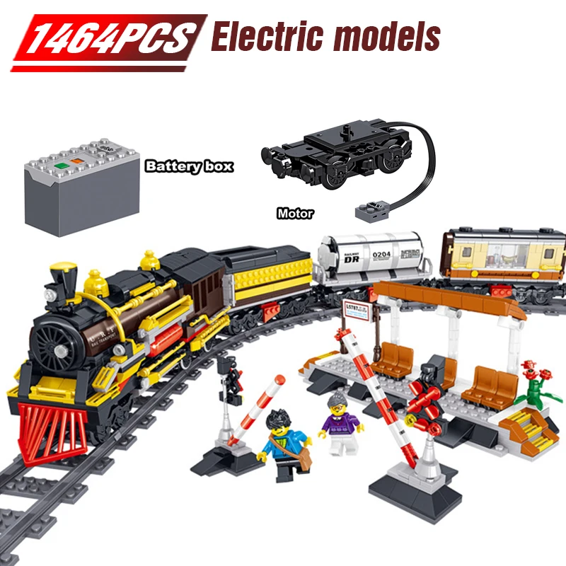 

2020 NEW Legoes City Train Power-Driven Diesel Rail Train Cargo with Tracks Set Model Technic Building Blocks Toys for Children