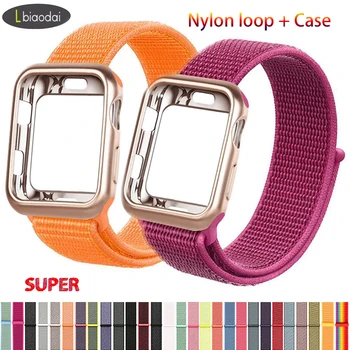 

Case+watch strap for apple watch 4 band 44mm/40mm correa apple watch 38 mm iwatch band 42mm sport nylon bracelet watchband 3/2/1