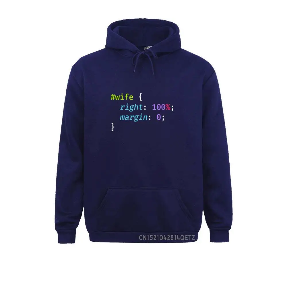 Men's Long Sleeve Funny CSS HTML Programming Joke T-Shirt Wife Is Always Right__B11825 Sweatshirts Europe Hoodies 2021 Fashion Hoods Funny CSS HTML Programming Joke T-Shirt Wife Is Always Right__B11825navy