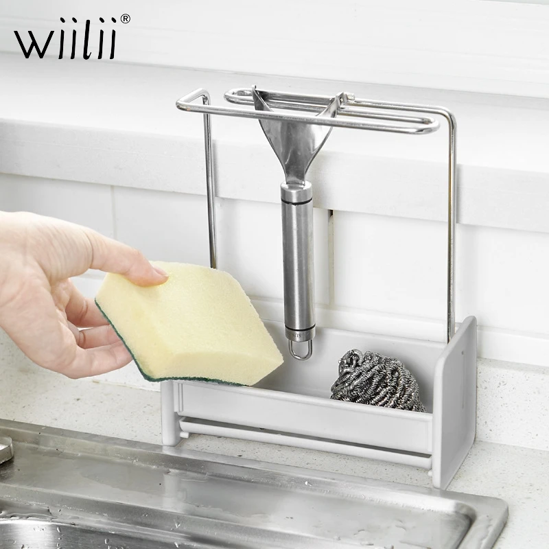 Multifunction Sink Hanging Storage Rack Storage Holder Bathroom Kitchen Clip Dish Cloth Clip Shelf Drain Dry Towel Organizer