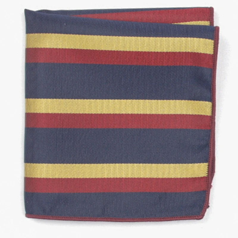  navy yellow red stripe patterned pocket square with patterns handkerchief