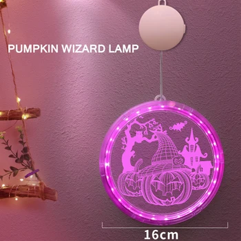 

3D Halloween Hanging Lamp For Outdoor Indoor Halloween Party Decor Supplies With Sucker Cup Window Light Decoration