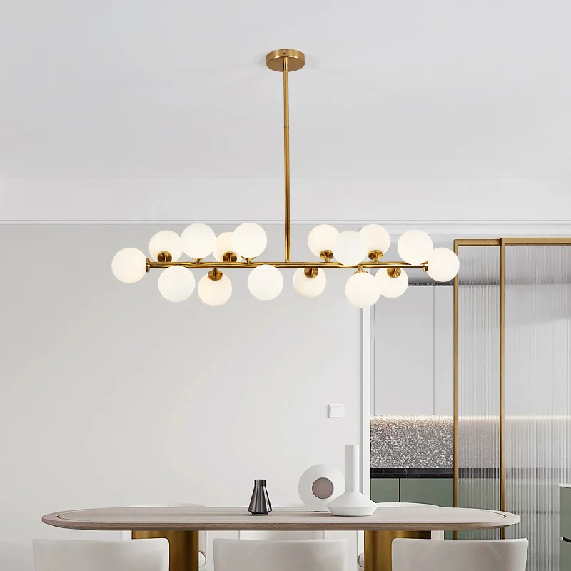 

Modern DNA Glass Ball Chandelier Lighting Nordic Dinning Room Hanging Lights