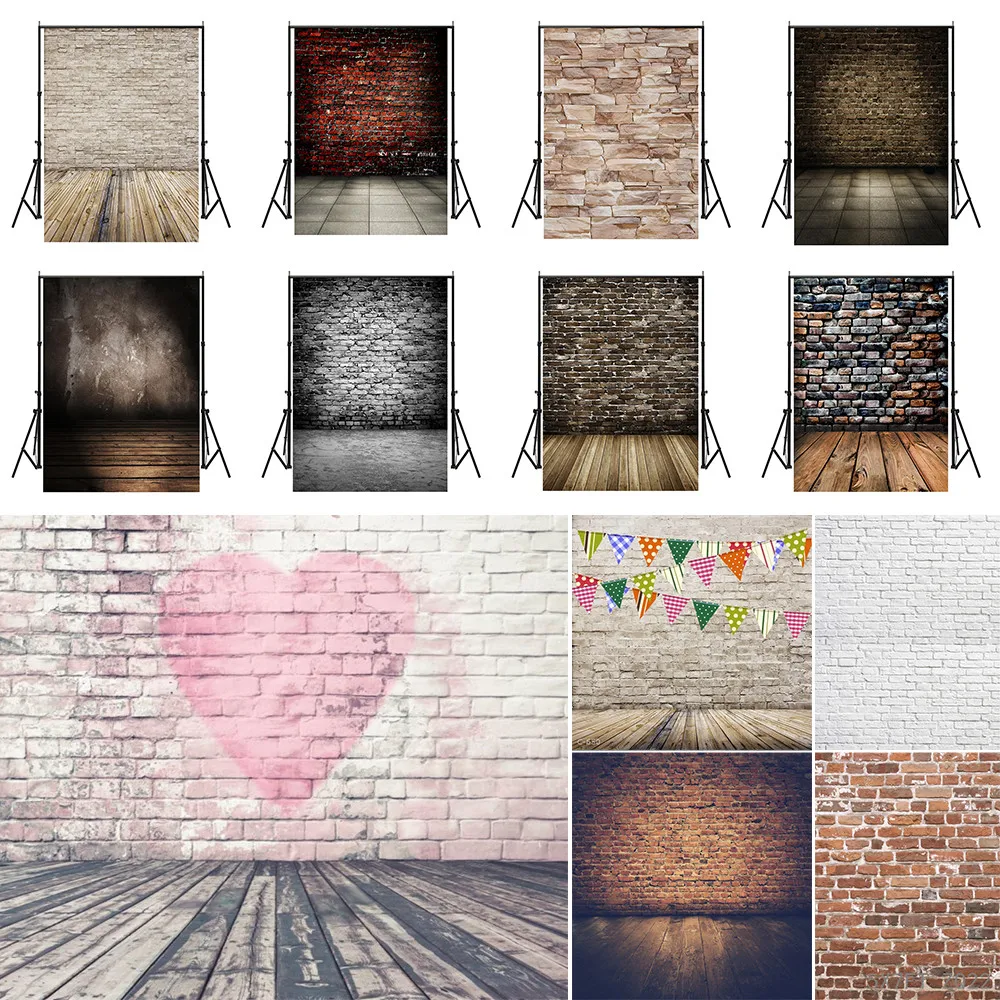 

WHISM Retro Series Wall Brick Theme Photography Background Cloth 5*7 Feet Home Decoration Canvas Photo Cloth