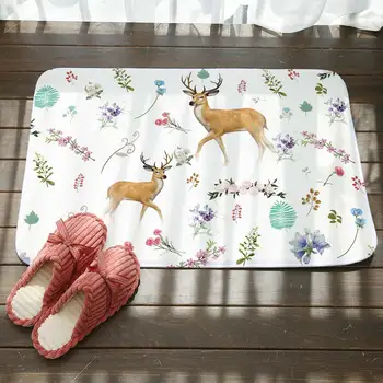 

Cartoon Elk Silhouette Doorway Carpet Rugs Living Room Bedroom Decor Non-slip Floor Mat Bathroom Kitchen Doormat Clean Mat