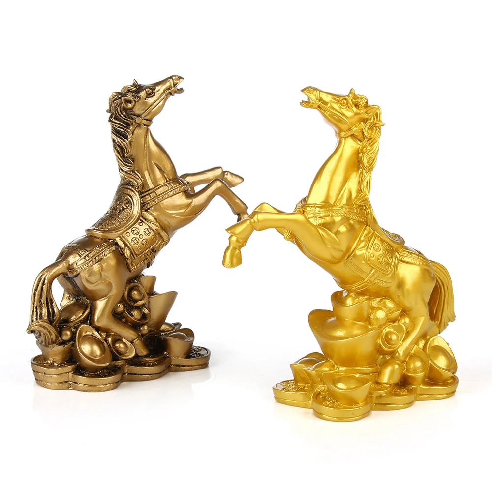 Смола лошадь ремесленные украшения для дома ретро золотая Статуэтка «Лошадь» скульптура лошади украшения офиса аксессуары