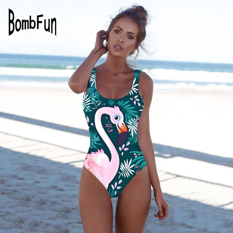 BombFun сексуальный сдельный купальник цветочный принт пуш-ап для женщин монокини 3d