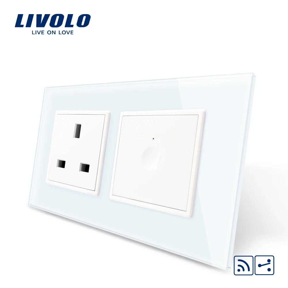 

Livolo UK Standard New SeriesWall Smart 2ways remote wireless Touch Switch,1 Gang 2Way Touch, plastic key,without logo