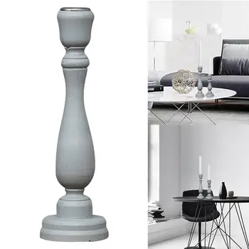 

Candle Holder Wooden Simple Solid Color Candle Stand Tabletop Centerpiece