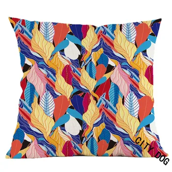 

18''geometry Decorative pillow Cushion Cover Kanagawa ukiyo-e style geometric Pillows Case for sofa home decor