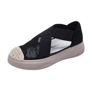 

2020 New Women's Mother Ladies Female Genuine Leather Shoes Sandals Woman Platform Hook Loop Casual Summer Cool Beach Shoes