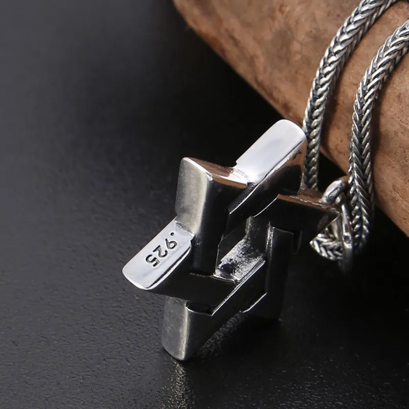 Pure s925 Silver Jewelry Six-Pointed Star Letters Men And Women Pendants