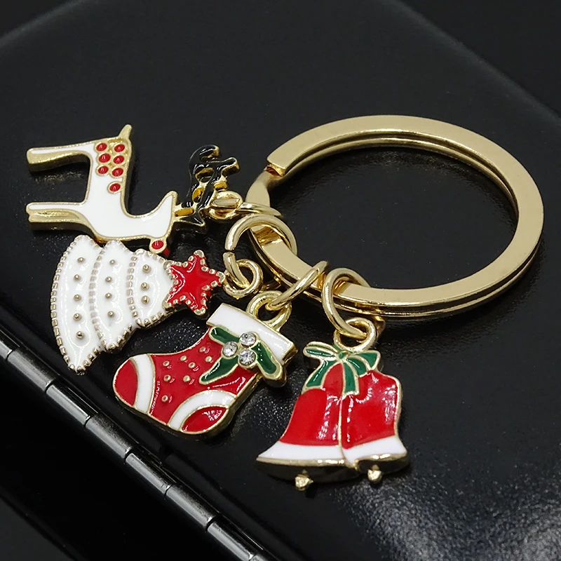 XDPQQ милый Рождественский подарок кольцо для ключей из сплава Изысканная краска брелок ручной работы Рождественский подарок для мужчин и женщин использование в рукоделии подарок