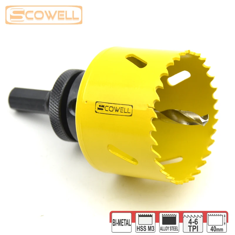 

30% скидка Holesaw резак для металла 32 мм 38 мм 44 мм 46 мм 57 мм 65 мм 68 мм 70 мм быстрорежущий биметаллический материал полотно пилы с дрелью