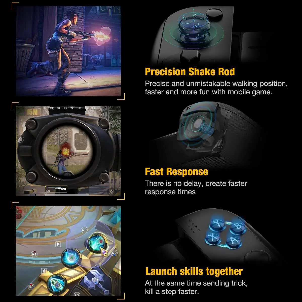 2020 New Saitake 7007F Wireless Bluetooth Game Controller Telescopic Gamepad Joystick for XiaomiHuawei Android Phone PC