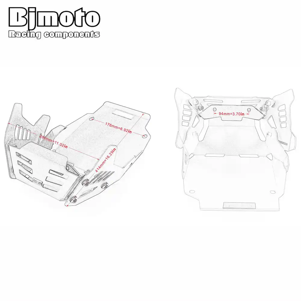 BJMOTO Мотоцикл CNC щит Нижняя противоскользящая пластина под двигателем Защитная