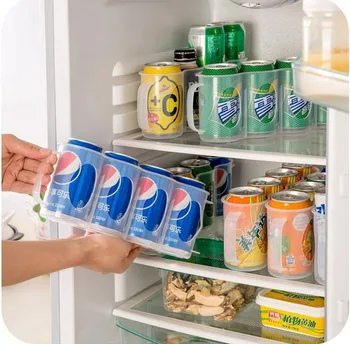 

Home Kitchen Organizer Refrigerator Storage Box Kitchen Accessories Cola Beverage Space-saving Four Case Organizer