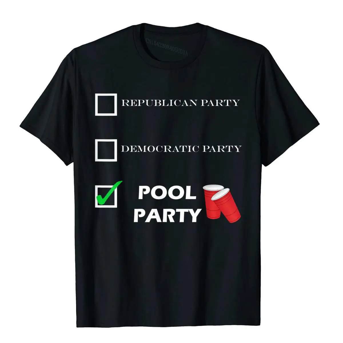 Political Party Pool Party Adult Humor TShirt Tee__B5558black