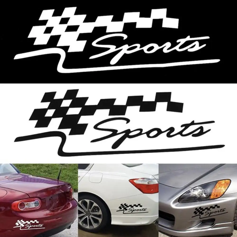 

Checkered Racing Flag Car Sticker Bumper Sticker Lamp Lid Sticker 11.4"*3.9"