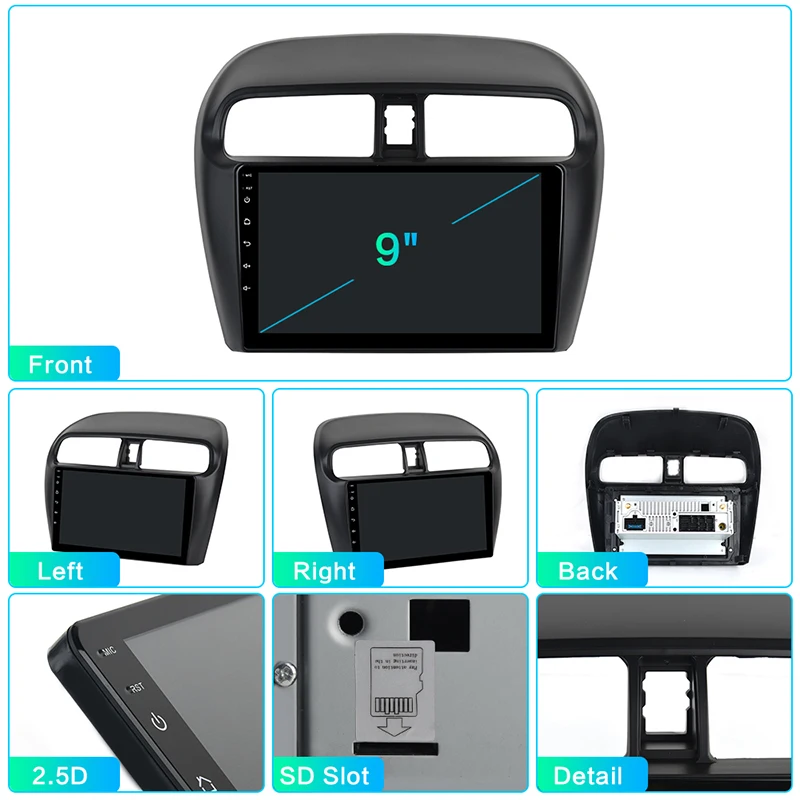 Best 9" IPS PX6 Android 9.0 Car GPS Radio Player for mitsubishi Mitsubishi Mirage GT G4 with DSP 4+64GB Auto Stereo Multimedia 0