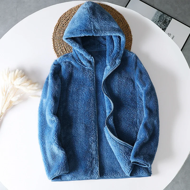 Women Fleece Hoodies 2021 Long Sleeve Hooded Pullover Sweatshirt Couple  Autumn Winter Warm Zipper Pocket Fur Coat M-4XL - AliExpress