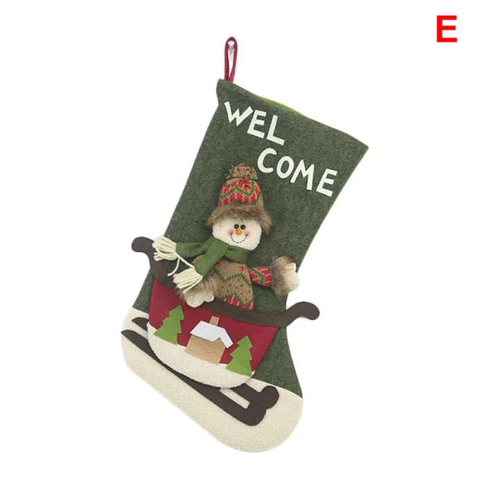 Christmas Stockings Sock Candy Gift Bag Xmas Tree Hanging Decoration for Holiday Party MU8669