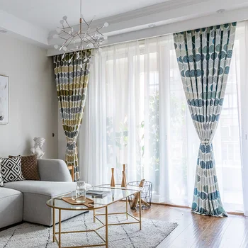 

Modern and Simple New Twill Printing Curtains for Living Dining Room Bedroom.