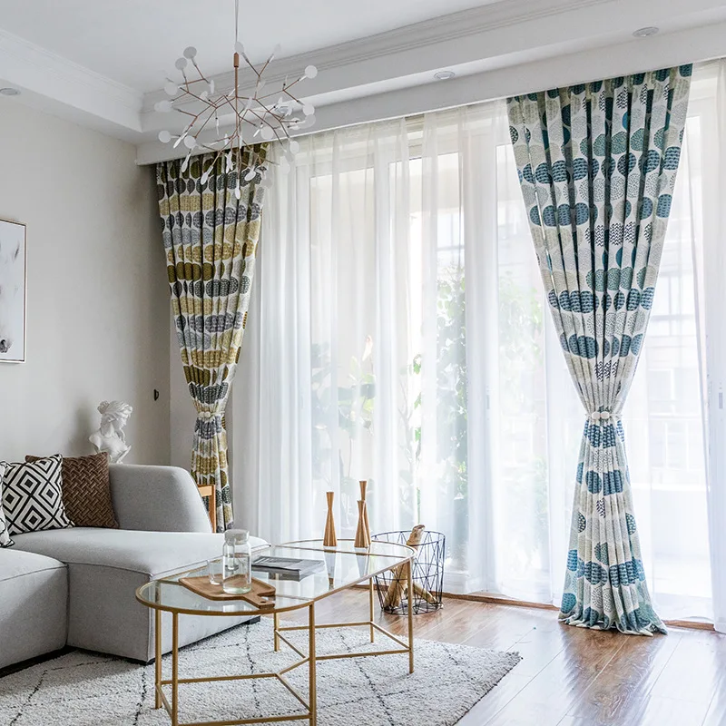 

Modern and Simple New Twill Printing Curtains for Living Dining Room Bedroom.