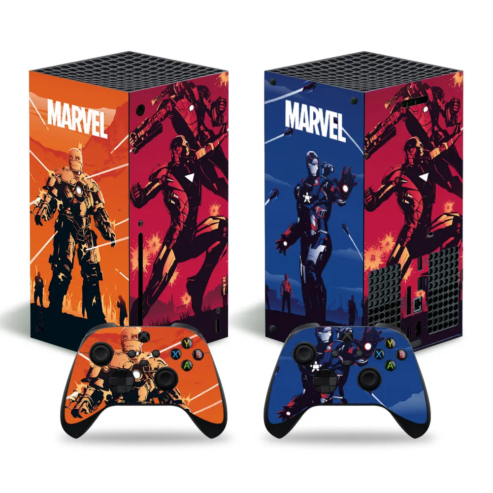 2021 Marvel Iron Man Skin Sticker Decal Cover for Xbox Series X Console and 2 Controllers Xbox Series X Skin Sticker Vinyl 