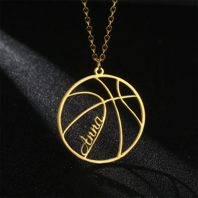 Custom Jersey Basketball Name Necklace 