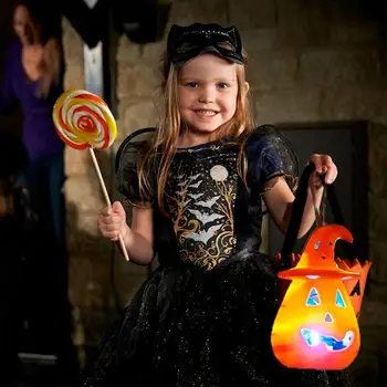 

Halloween Kids Lamp Pumpkin Light Hanging Lantern Creative Flameless Pumpkin Lamp Halloweeen Horror Electronic Home Decor
